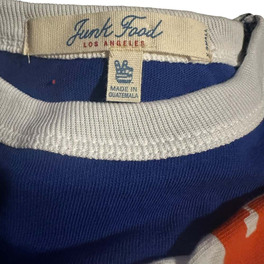 Women's Denver Broncos Royal/Orange Color Block Racer Long Sleeve T-Shirt-S - Picture 6 of 6